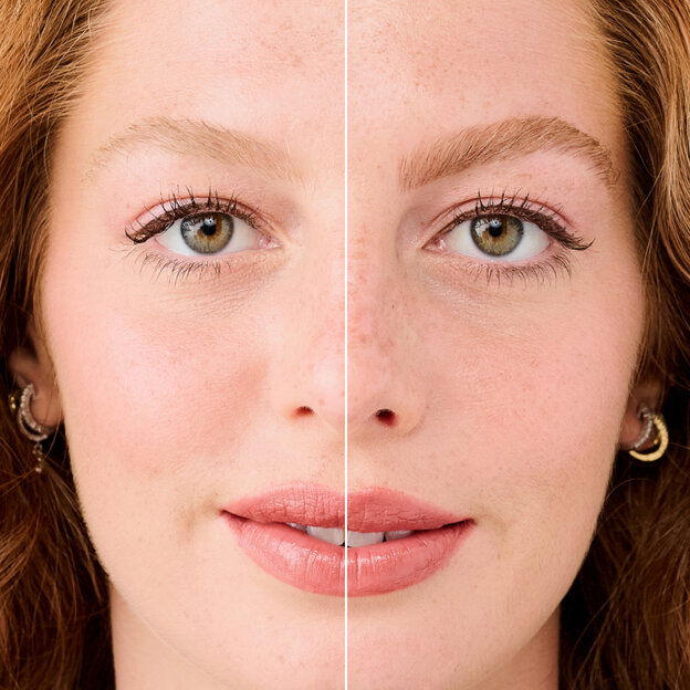 Model before and after application shade 2.75