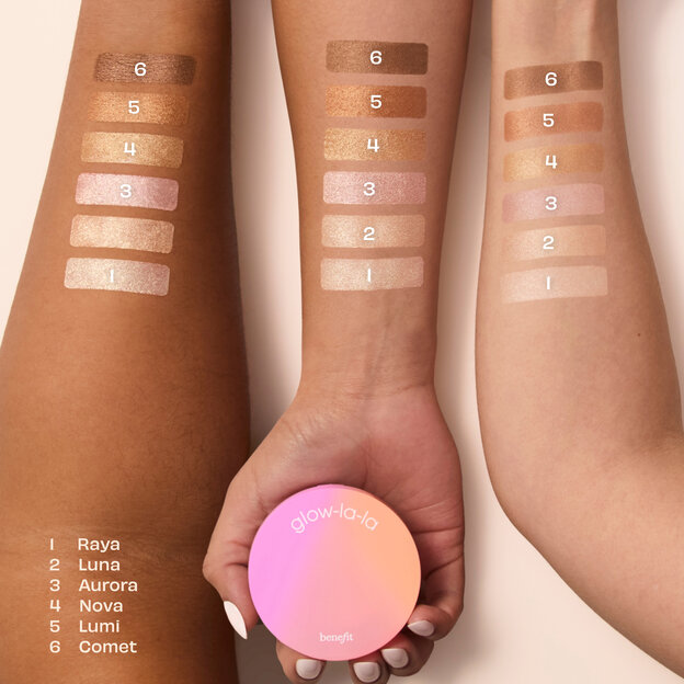 Glow-la-la shadefinder swatches on arm