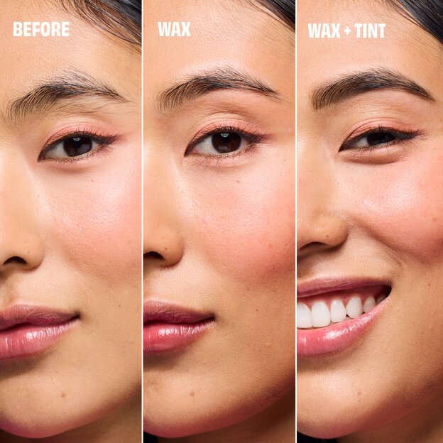 Eyebrow wax and tint before and after